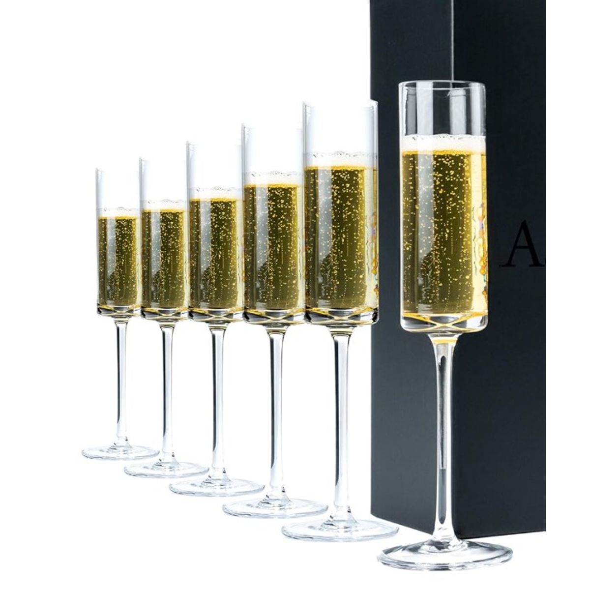 GENERICO - set x 6 Copas Flauta de Champaña Modernas 175 ml.