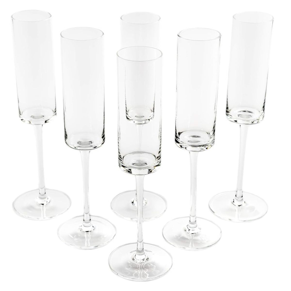 GENERICO - set x 6 Copas Flauta de Champaña Modernas 175 ml.