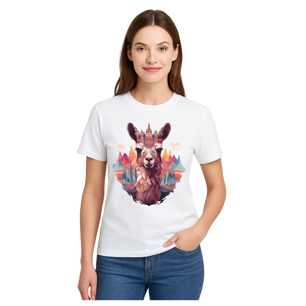 AQUA&MODA - Polo 100% Algodón Estilo Clasico Unisex AquaModa Logo LLama  POLL6