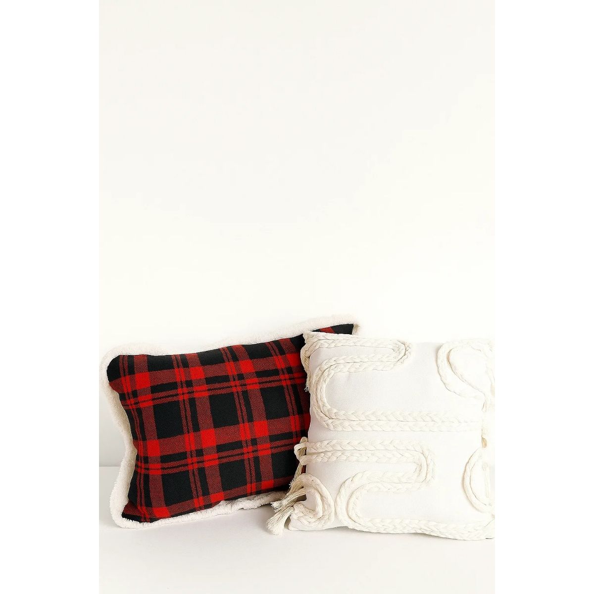 ZALMOHADAS - Set Navideño 2 Cojines Trenzas Estilo Nórdico 45x45cm Zalmohadas