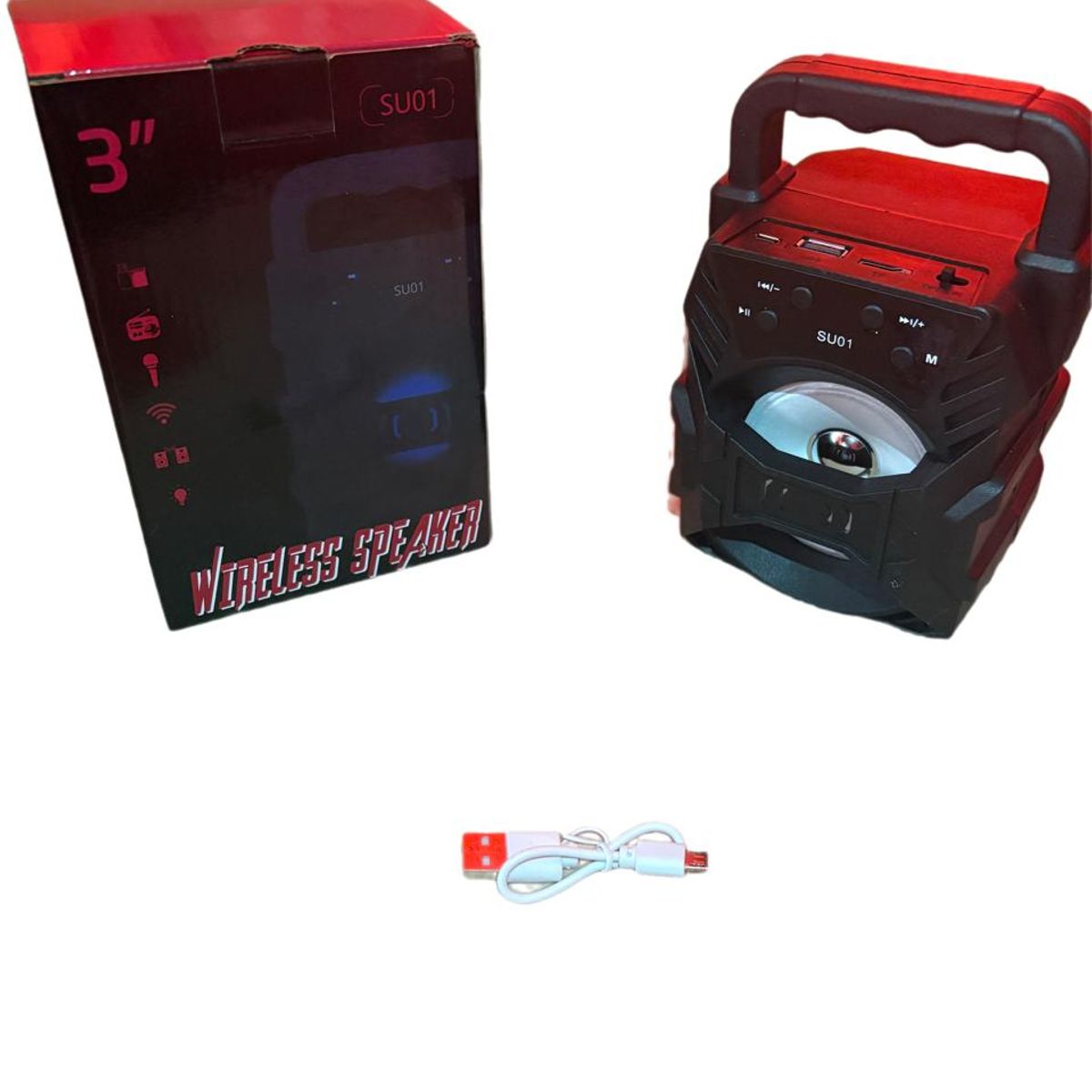 GENERICO - MINI PARLANTE LUCES LED WIRELESS COLOR NEGRO