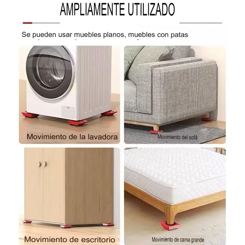 GENERICO - BASE MÓVIL MOVER COSAS SOPORTE ELEVADOR MUEBLE LAVADORA REFRIGERADORA