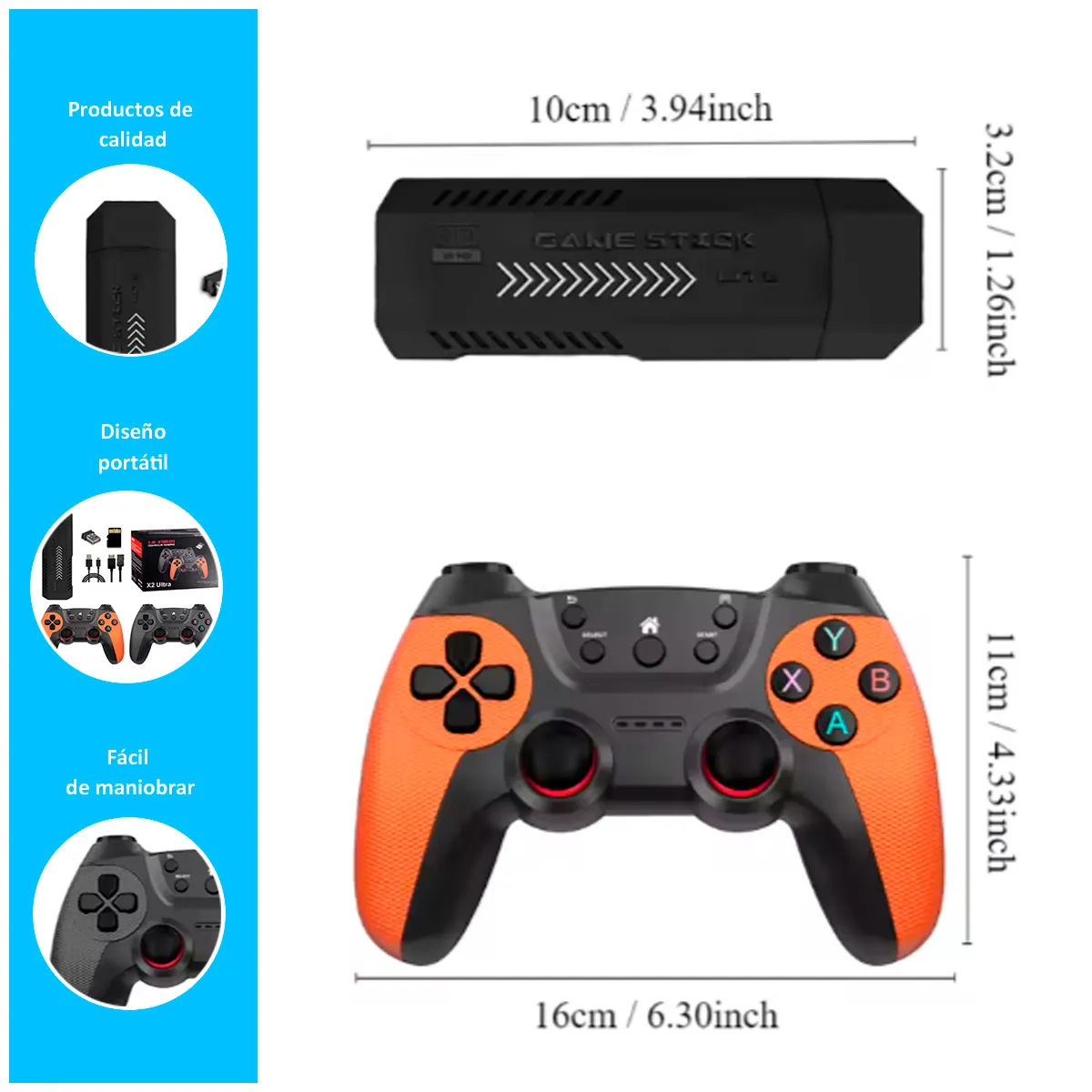 GENERICO - CONSOLA GAMESTICK X2 ULTRA DE 128 GB