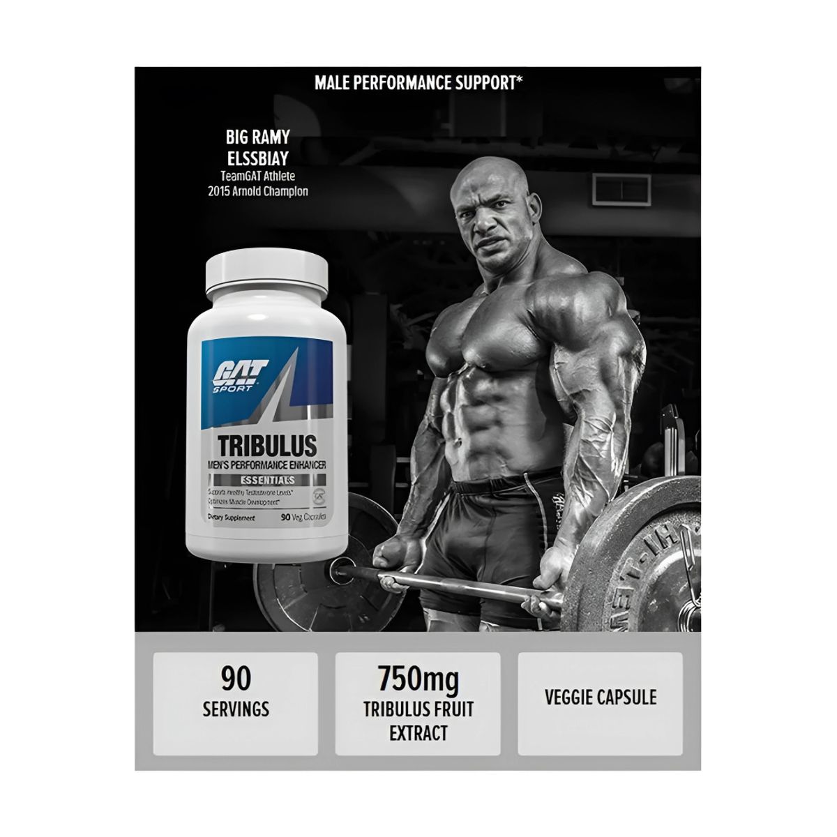 GAT - Tribulus 750mg 90 Capsulas Tribulus Terrestris - Gat Sport + Shaker