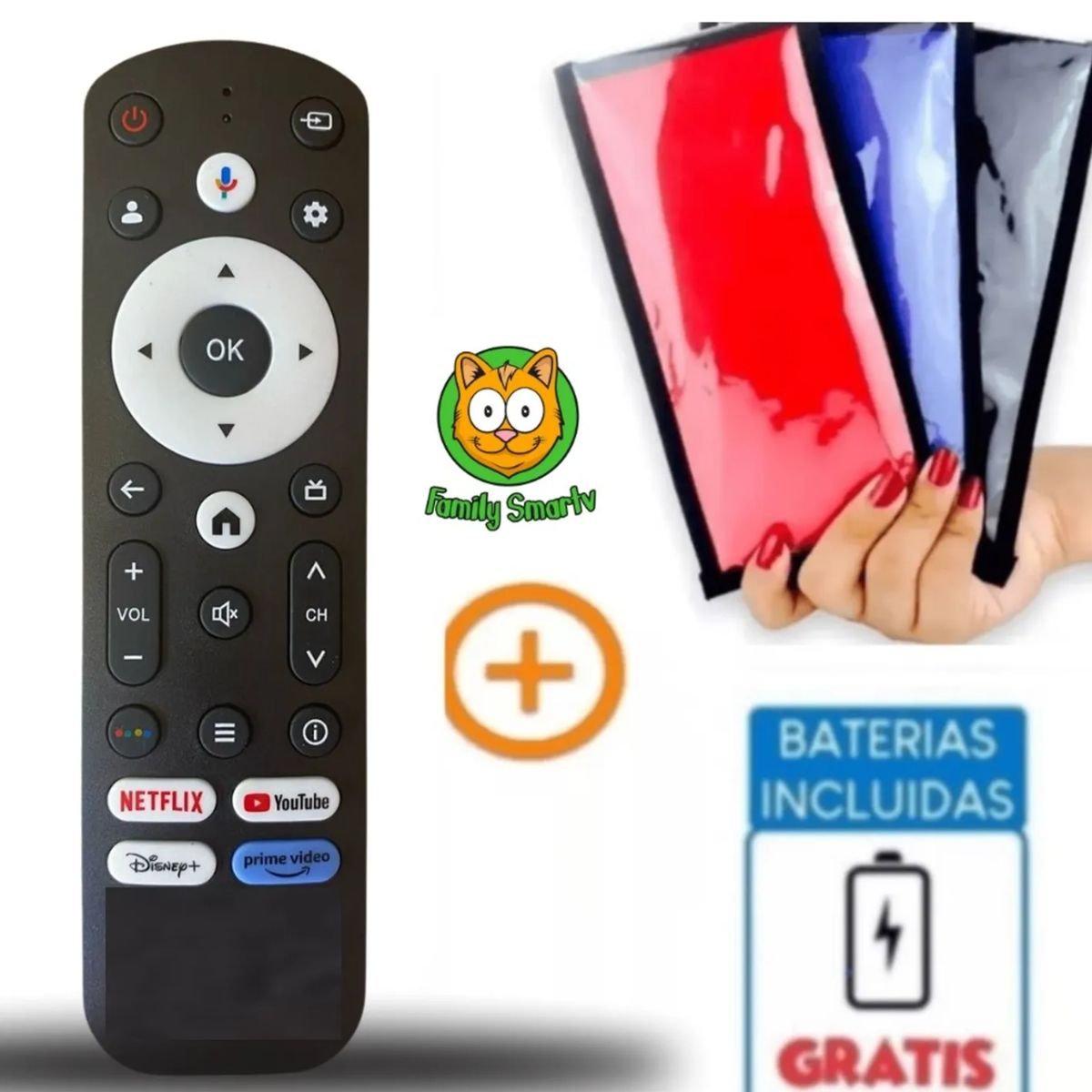 GENERICO - Controles Remoto Compatible para Tv Blackline Smart 4K + Funda