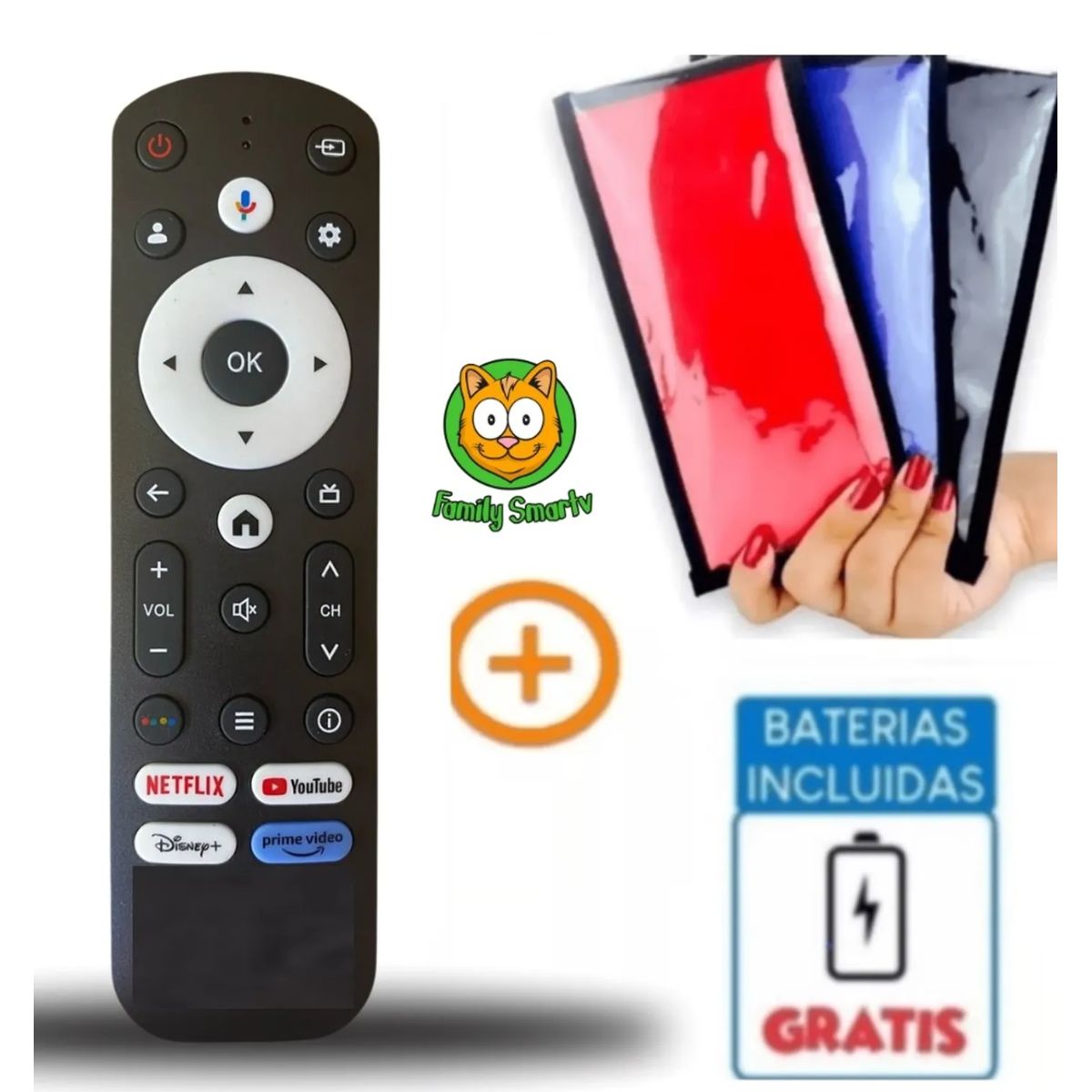GENERICO - Controles Remoto Compatible para Tv Blackline Smart 4K + Funda