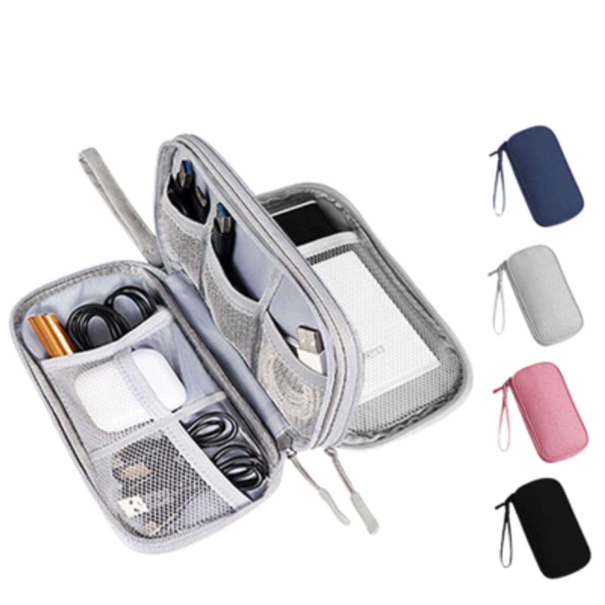 GENERICO - Bolsa Organizador de Accesorios y Cables impermeable con Asa Negro