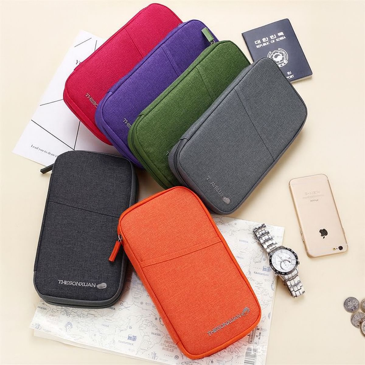 GENERICO - Organizador de Documentos Pasaporte Fucsia