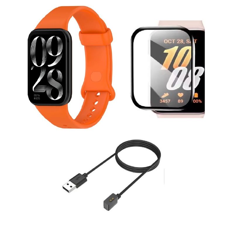 GENERICO - Correas de Silicona para Xiaomi Band 8 y 9 Pro, protector+cargador