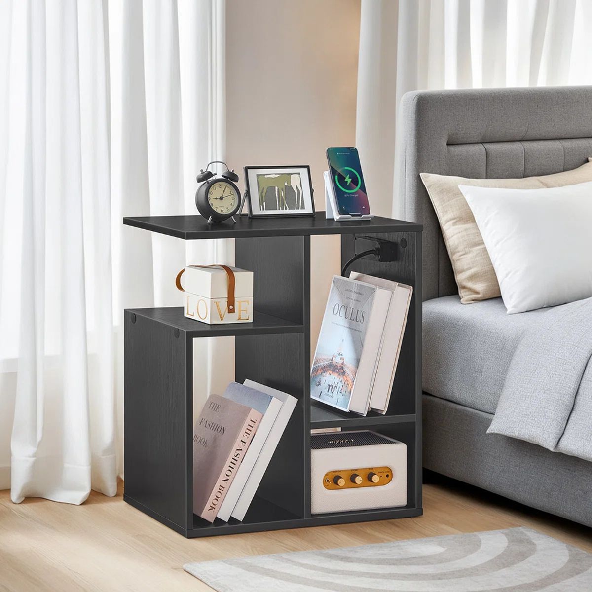 Velador Moderno Minimalista Pame Negro R&R MUEBLES, marca R&R MUEBLES - Foto Principal