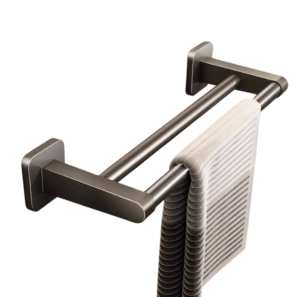 GENERICO - Toallero Barra de Toalla Sin Perforación Aluminio 40cm Gris x2