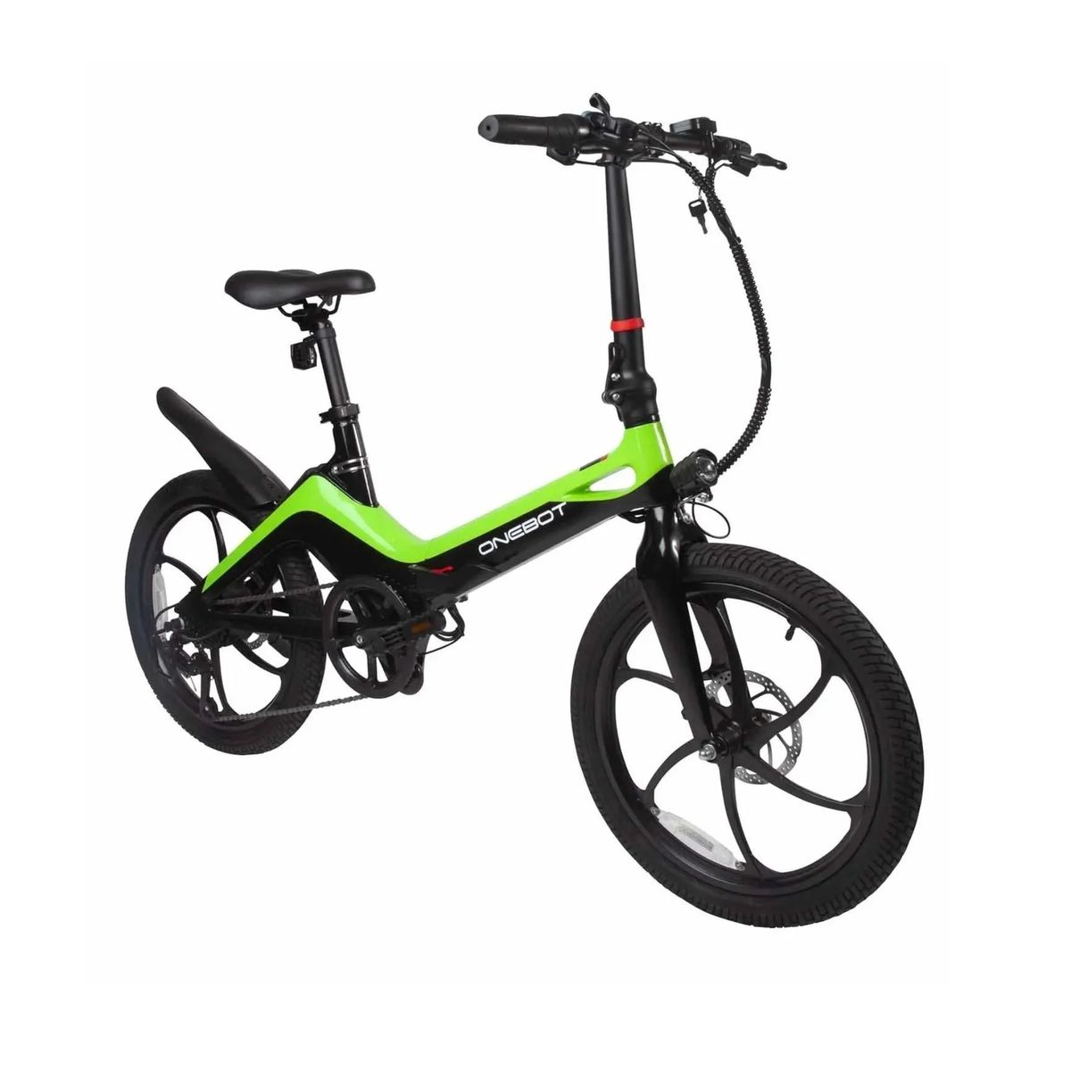 GENERICO - E-BIKE ONEBOT S9/1002 PLEGABLE INC. BATERIA, CARGADOR Y LLAVES VERDE