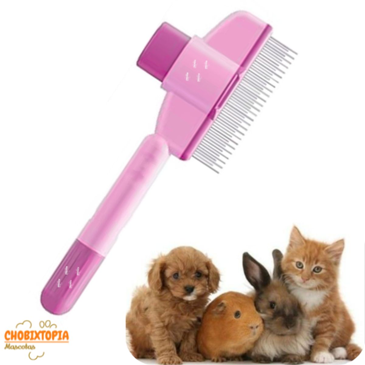 GENERICO - PEINE ANTIGARRAPATAS PIOJOS Y PULGAS PARA PERRO GATO ROSA