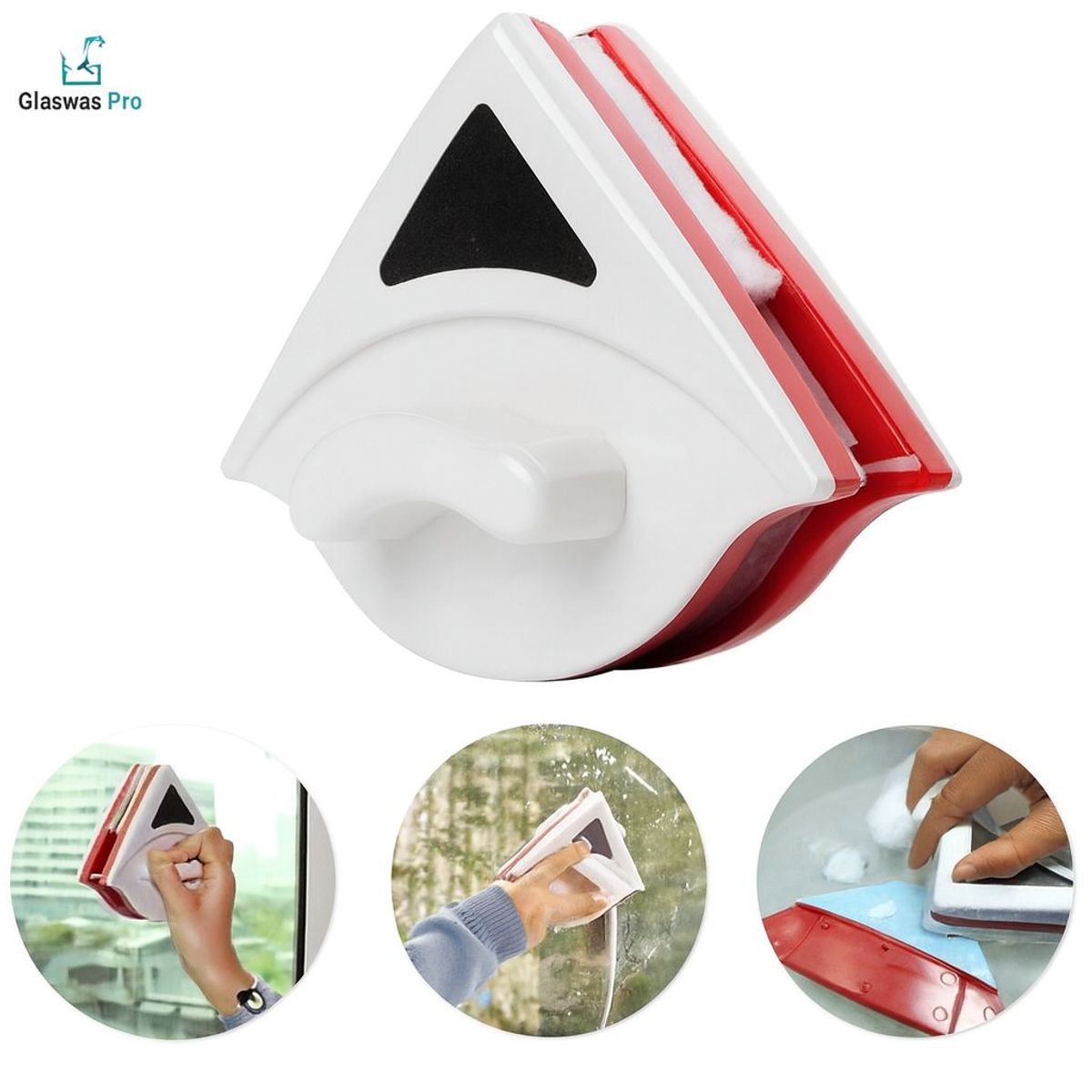 GENERICO - Limpiador Magnético para Ventanas Triangular
