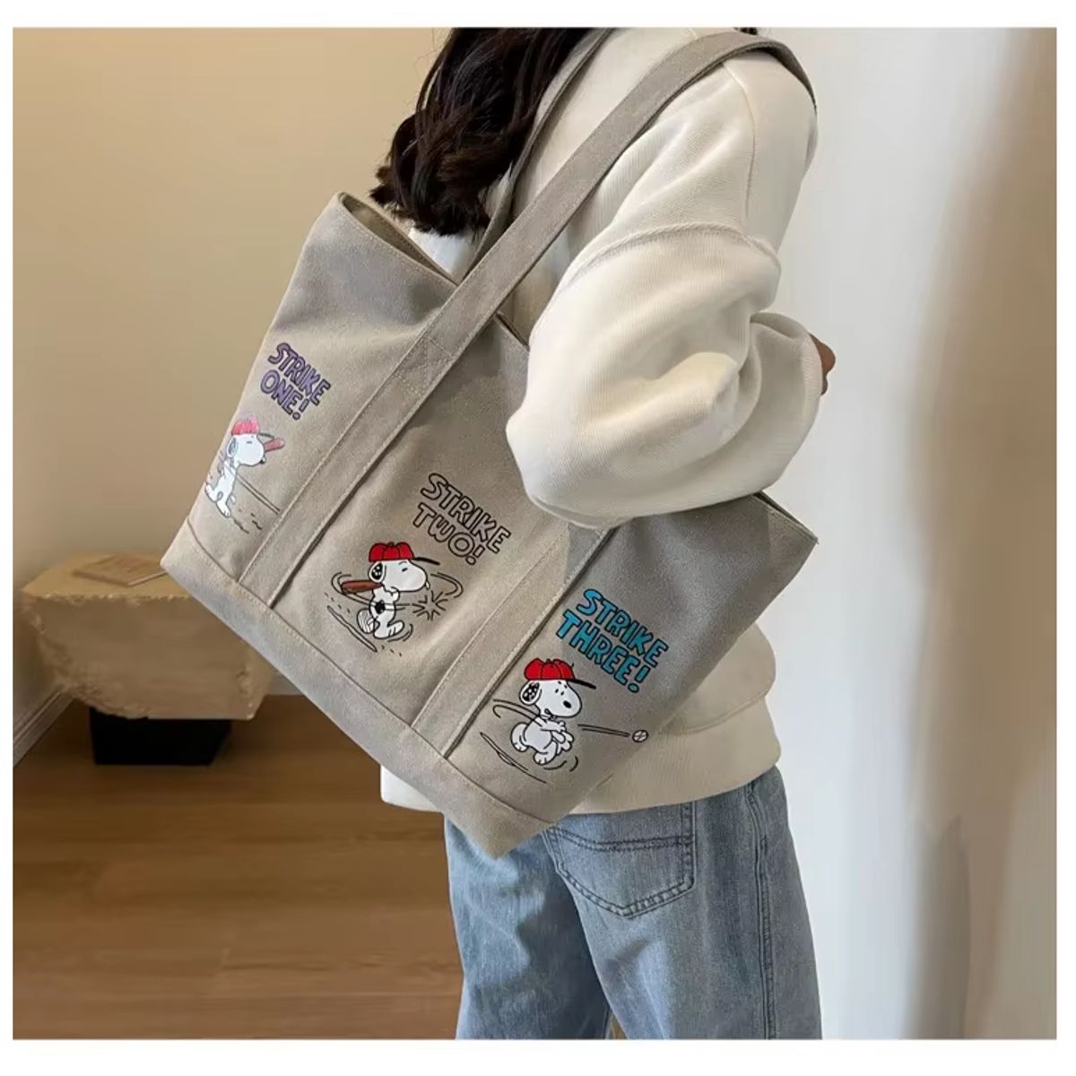 SNOOPY - Bolso Cartera Minimalista Snoopy Strike