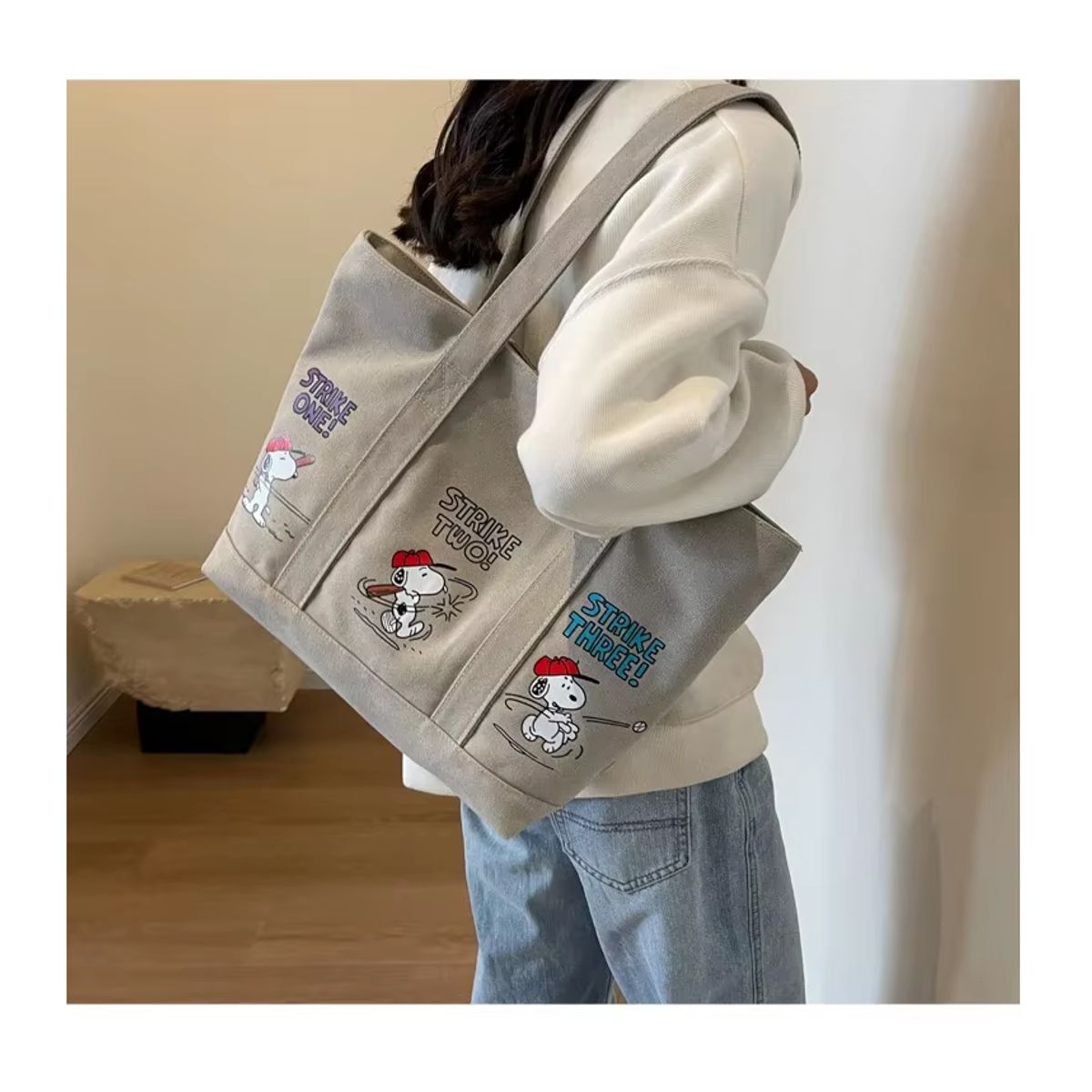 SNOOPY - Bolso Cartera Minimalista Snoopy Strike