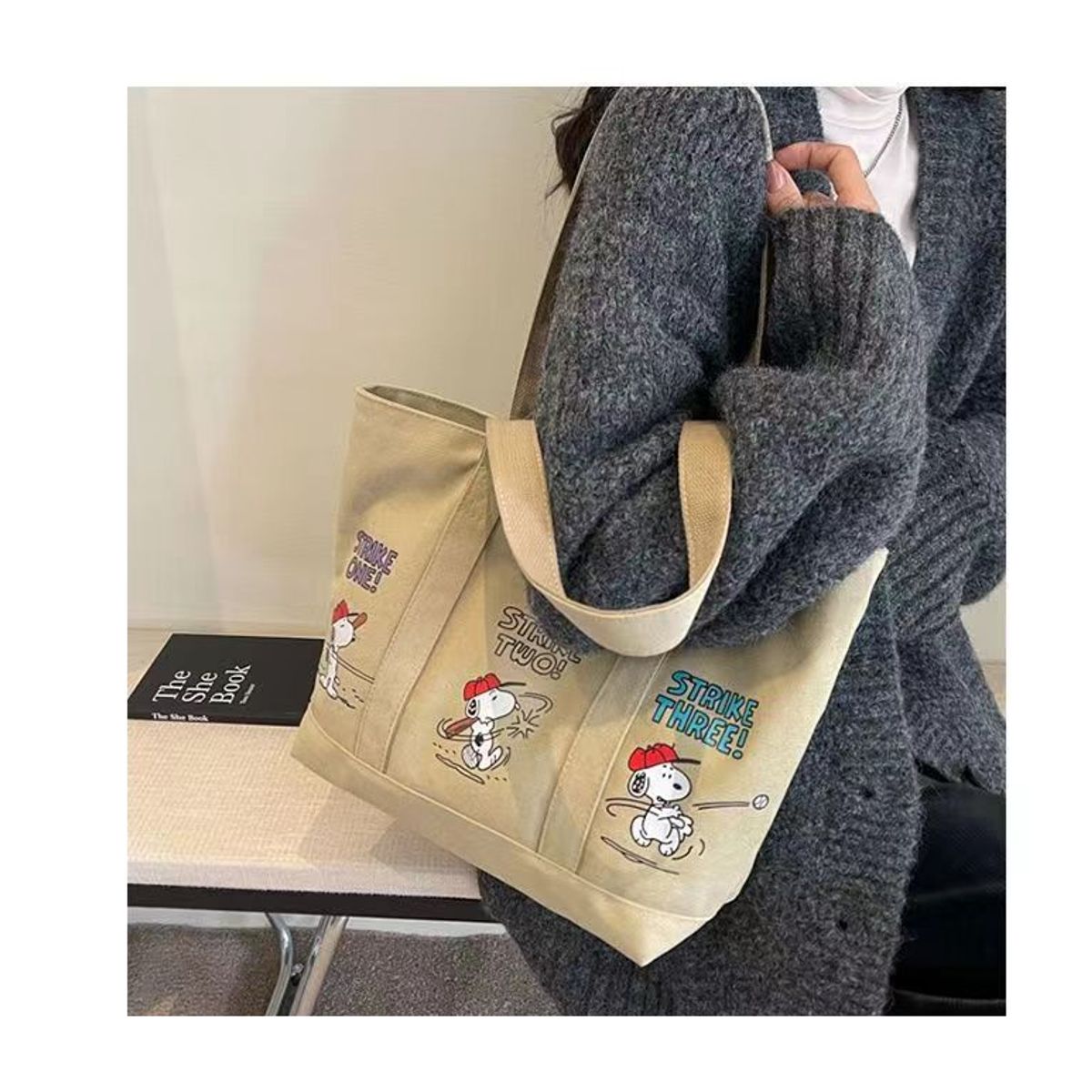 SNOOPY - Bolso Cartera Minimalista Snoopy Strike