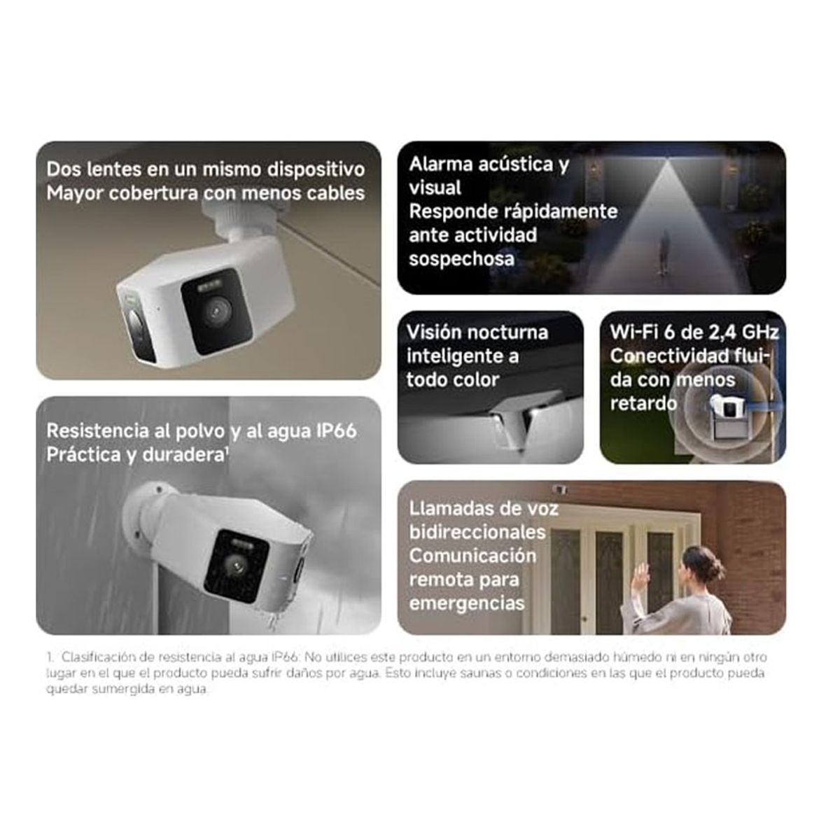 XIAOMI - Xiaomi Outdoor Smart Camara CW100 Dual 3MP 2K, WiFi 6