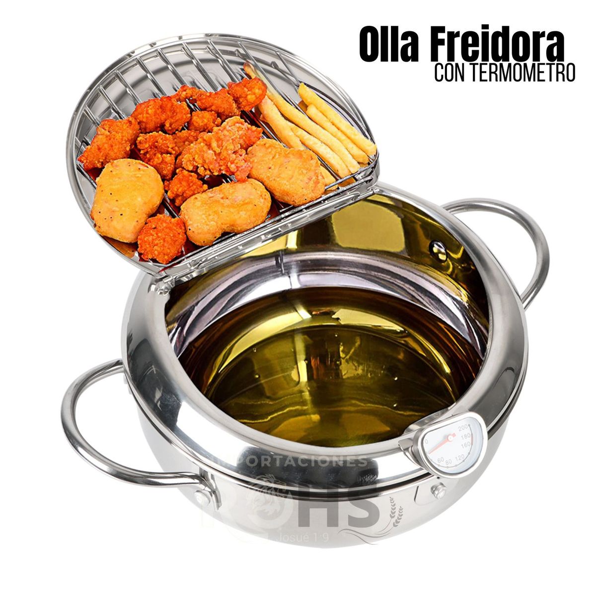 Nueva Olla Para Freír Multifuncional con Termómetro, marca ROHS - Foto Principal