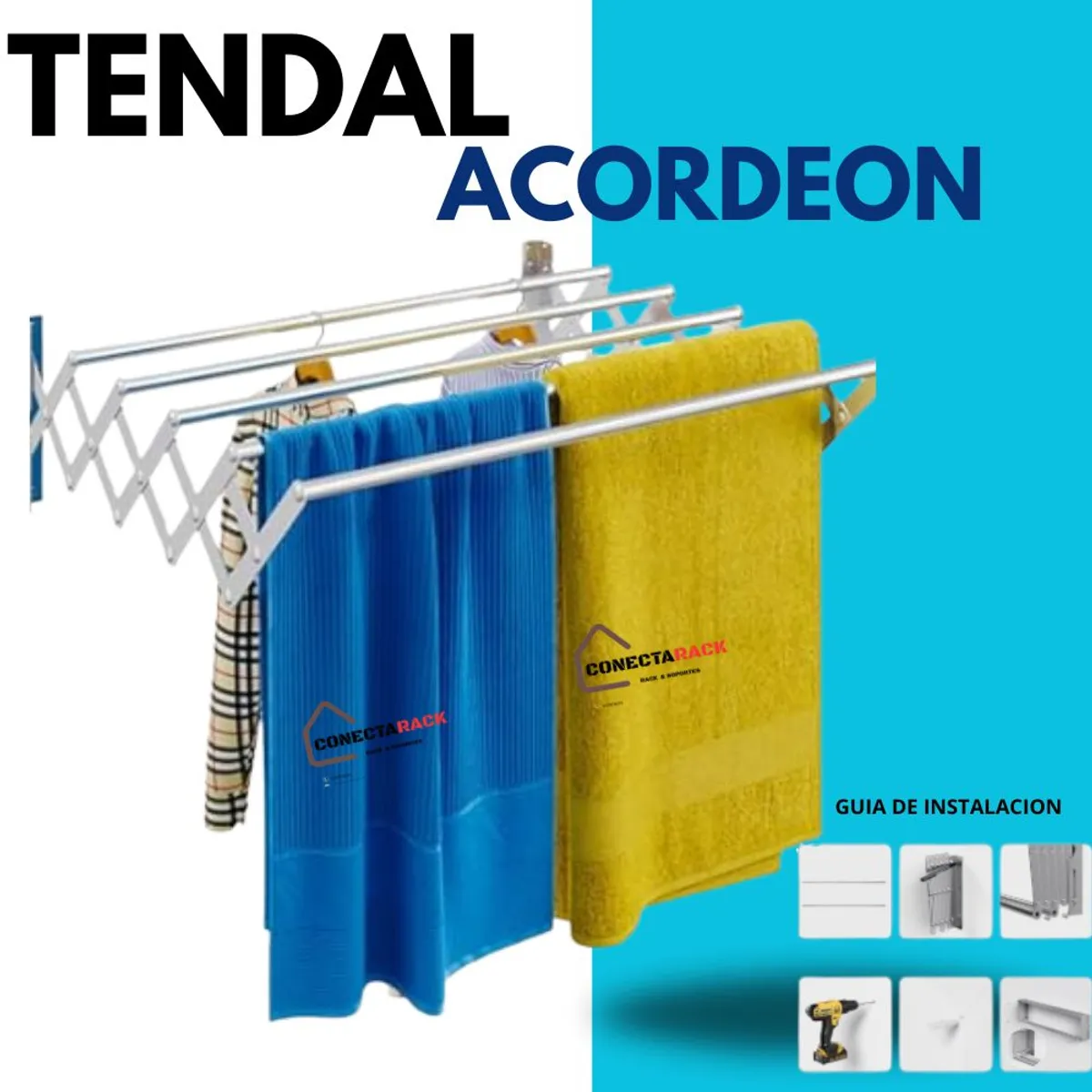 GENERICO - Tendedero Plegable ACORDEON de 100 x 74 x 25 cm