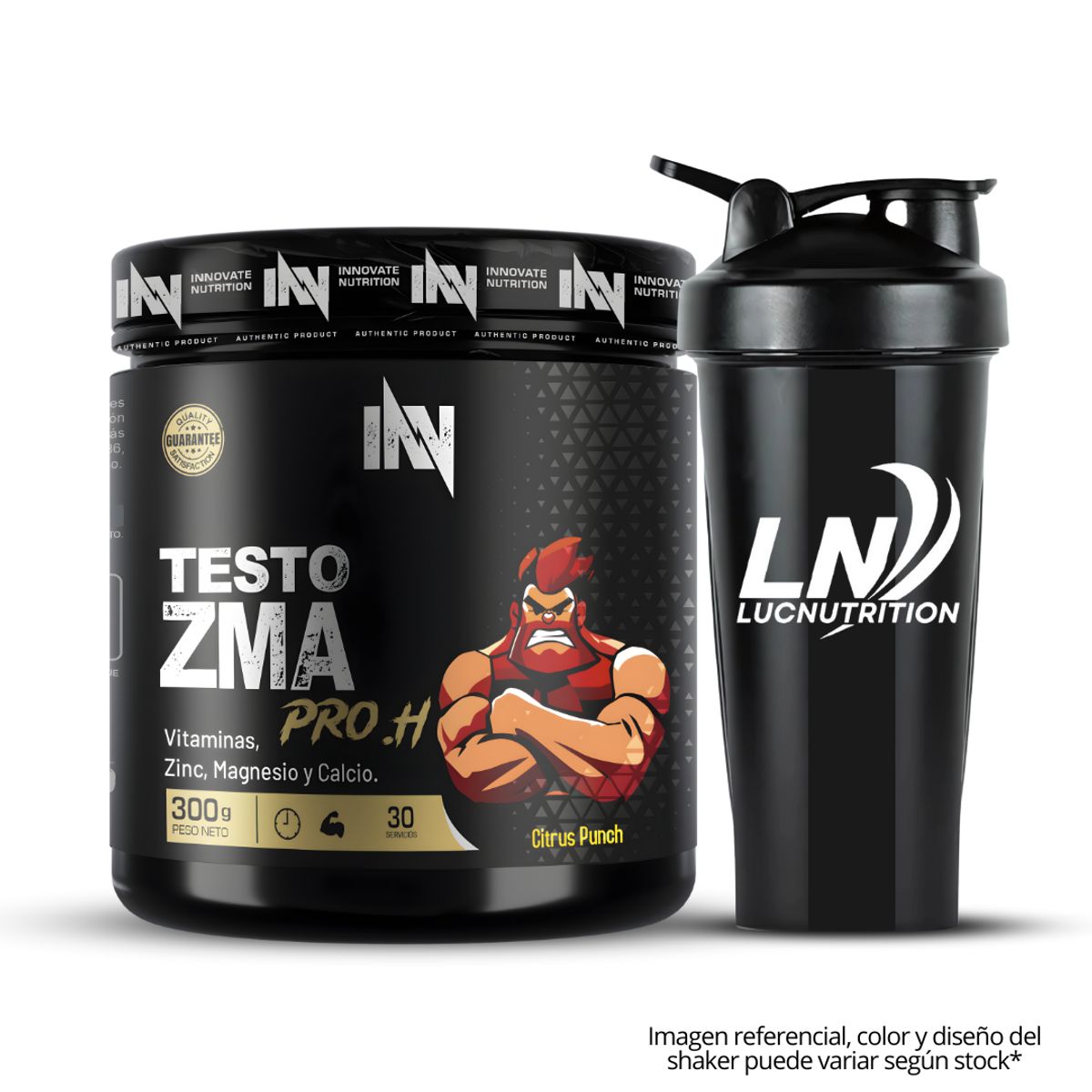 INN INNOVATE NUTRITION - Testo ZMA PRO.H 30 Servicios - Citrus Punch + Shaker