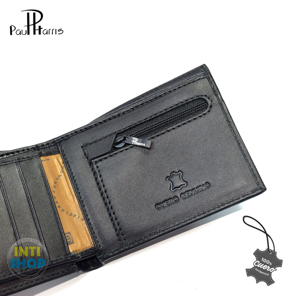 PAUL HARRIS - Billetera de cuero Hombre Paul Harris con sencillero - Negro251
