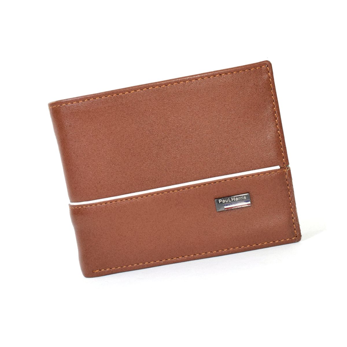 PAUL HARRIS - Billetera Para Hombre de Cuero con sencillero - Marron camel