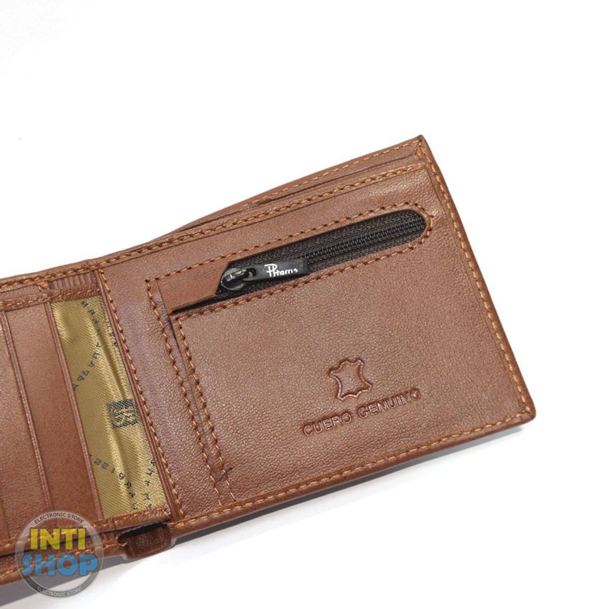 PAUL HARRIS - Billetera Para Hombre de Cuero con sencillero - Marron camel