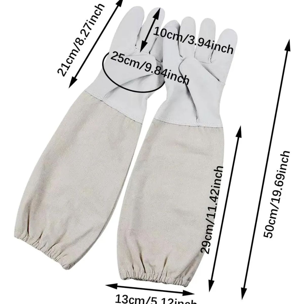 GENERICO - GUANTES PARA APICULTURA DE ALTA CALIDAD 52 CM BLANCO