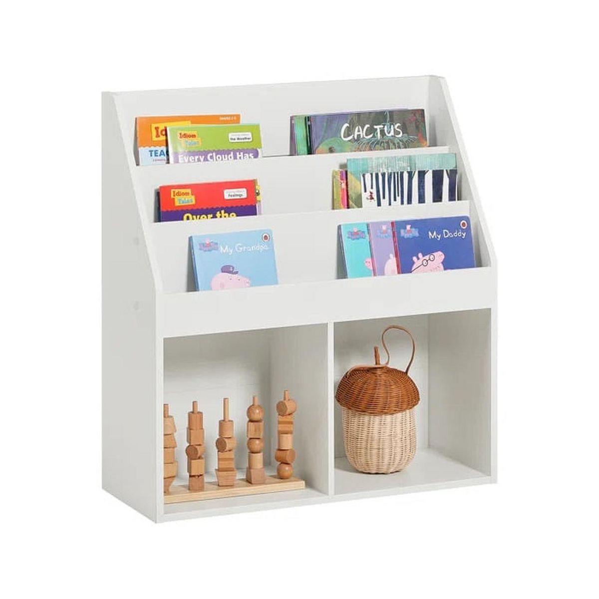 MUEBLES CRISOSTOMO - Librero Infantil Moderno Blanco 80cm