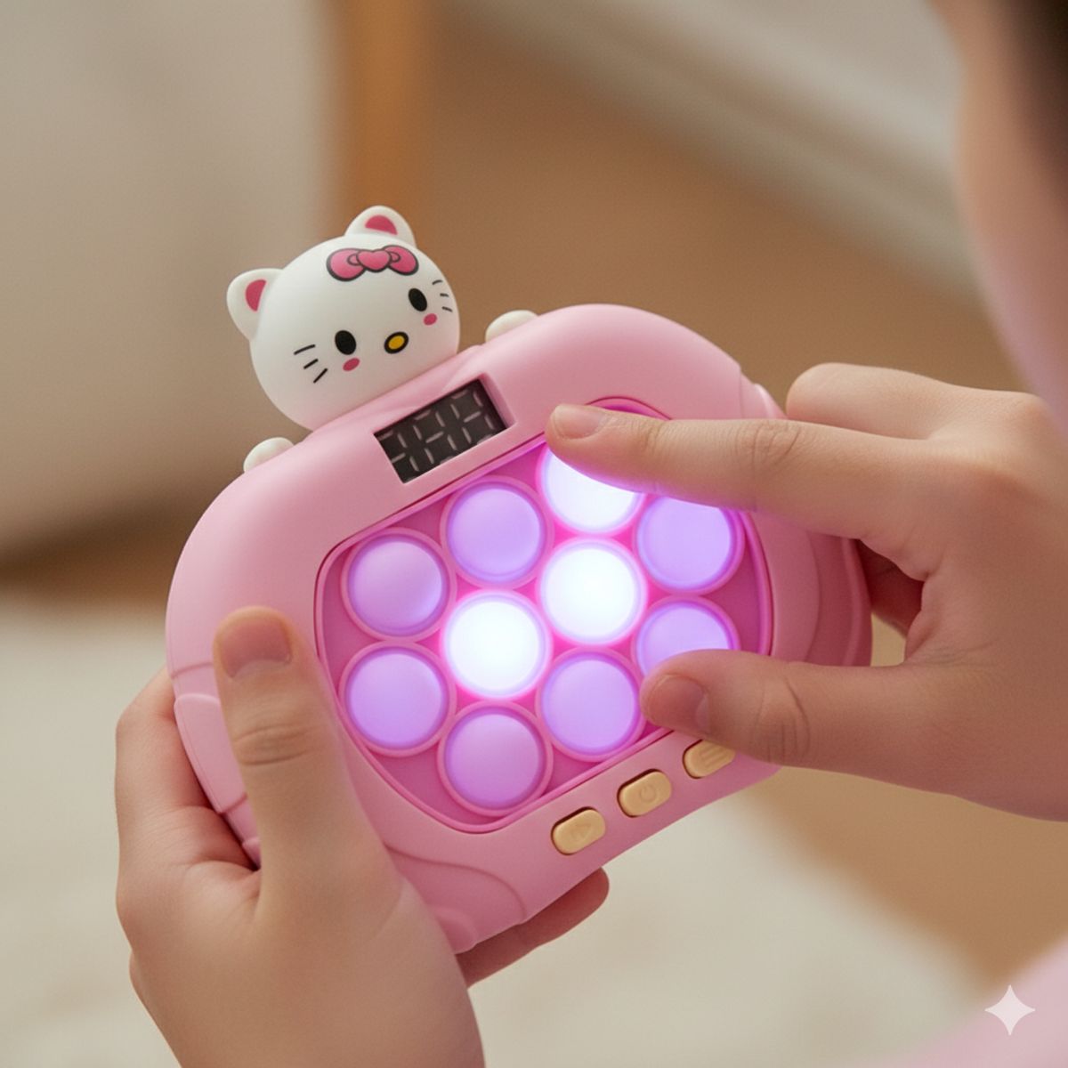 GENERICO - POP IT ELECTRONICO PANTALLA  GATITA BLANCA CON LUCES Y SONIDO