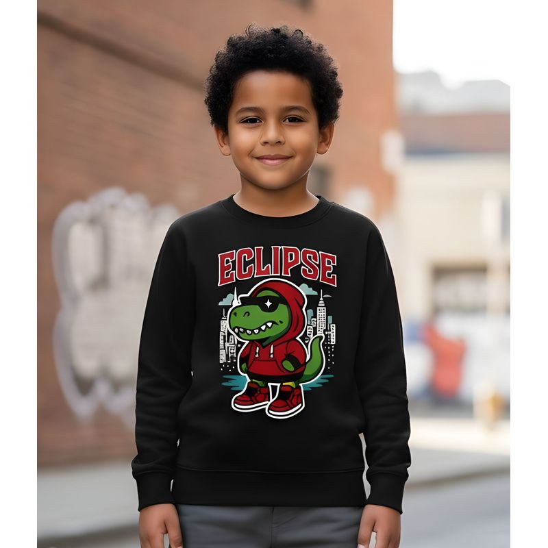 GENERICO - poleras niño franelado negro Lagarto hoodie