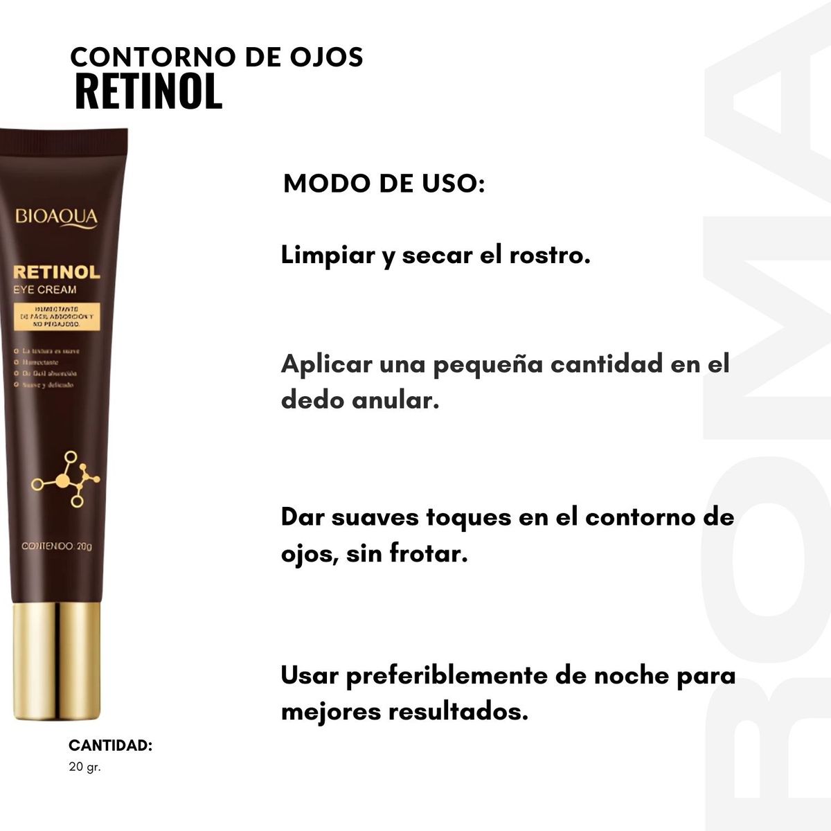 BIOAQUA - CONTORNO DE OJOS RETINOL 20G BIOAQUA