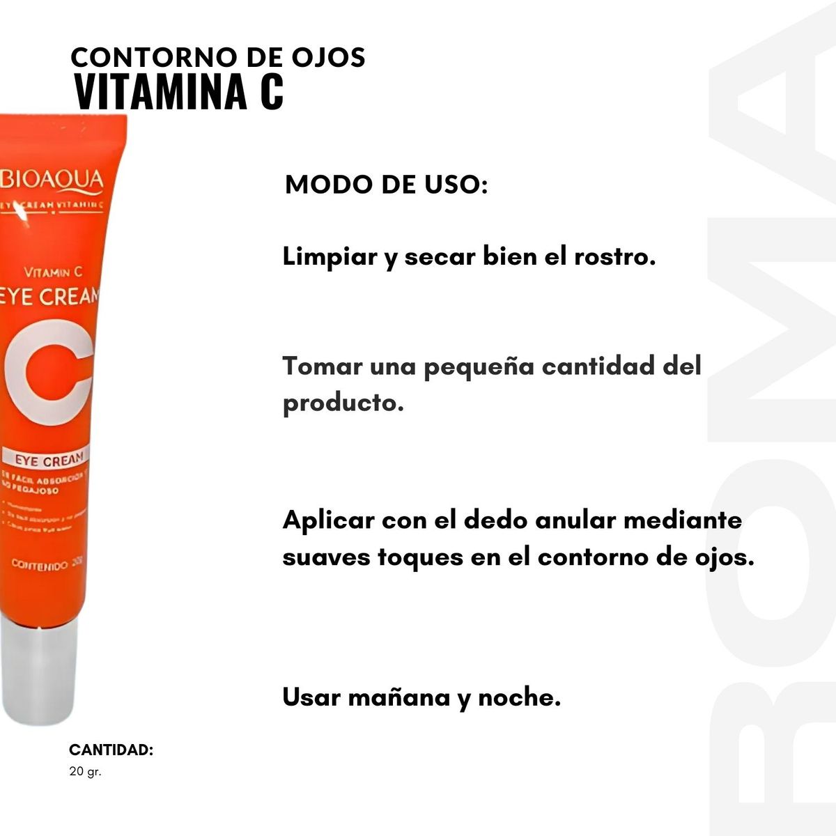 BIOAQUA - CONTORNO DE OJOS VITAMINA C REJUVENECEDOR 20G BIOAQUA