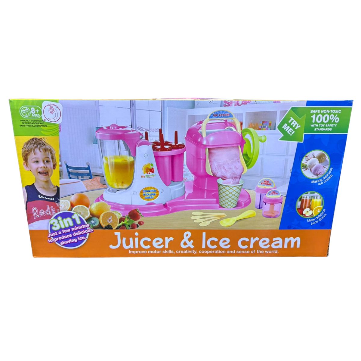 GENERICO - MÁQUINA PARA HACER HELADO Y JUGO PARA NIÑOS