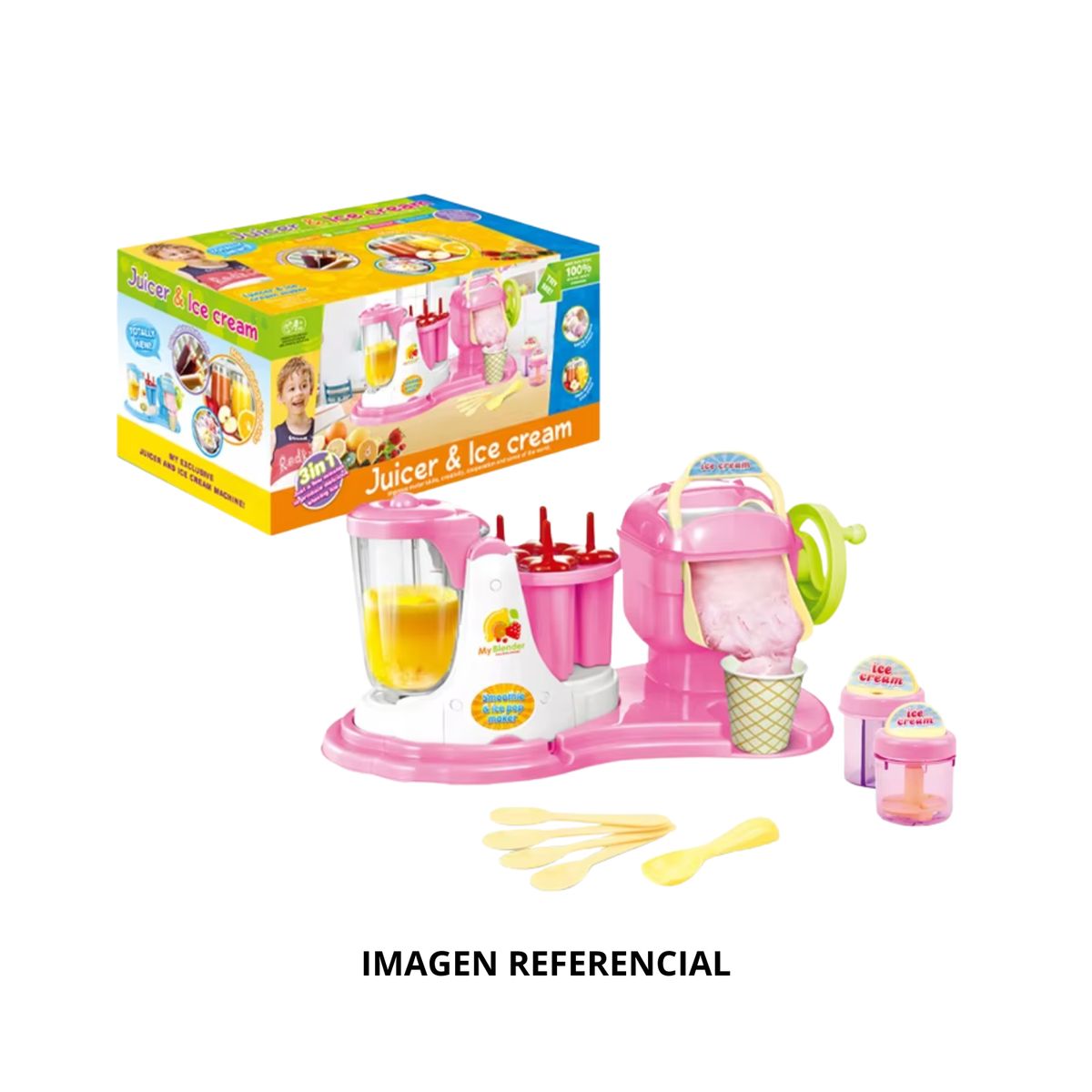 GENERICO - MÁQUINA PARA HACER HELADO Y JUGO PARA NIÑOS