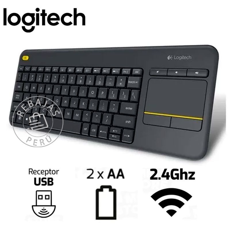 LOGITECH - Teclado Inalámbrico Logitech K400 Plus con Touchpad  Español USB