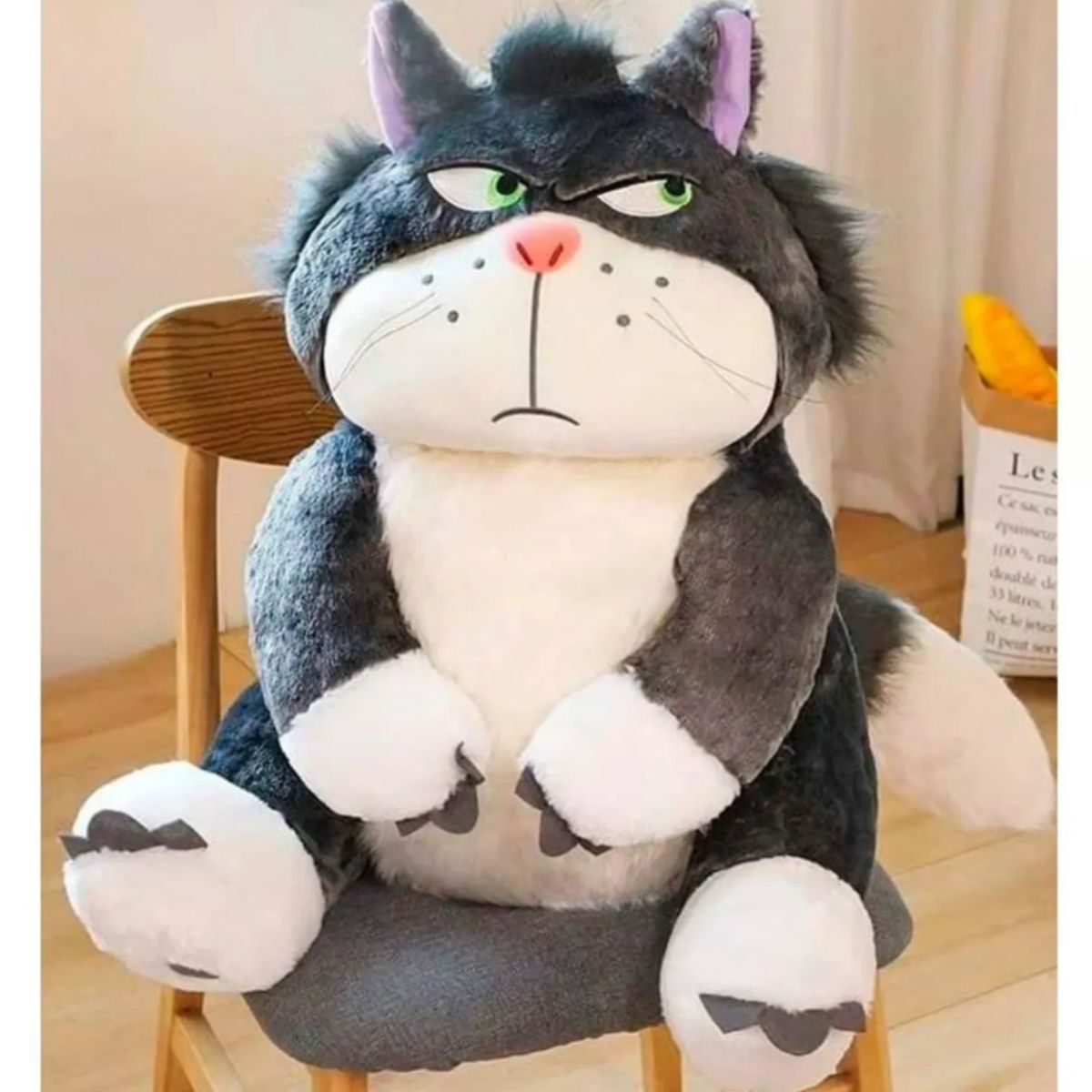 GENERICO - Peluche Gato Lucifer 45cm Gato Kawaii Enfadado Cenicienta