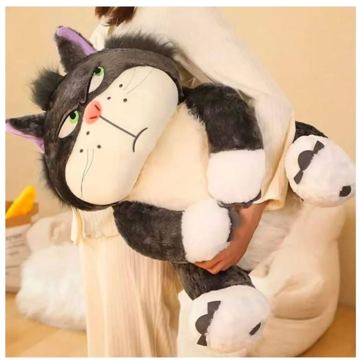 GENERICO - Peluche Gato Lucifer 45cm Gato Kawaii Enfadado Cenicienta