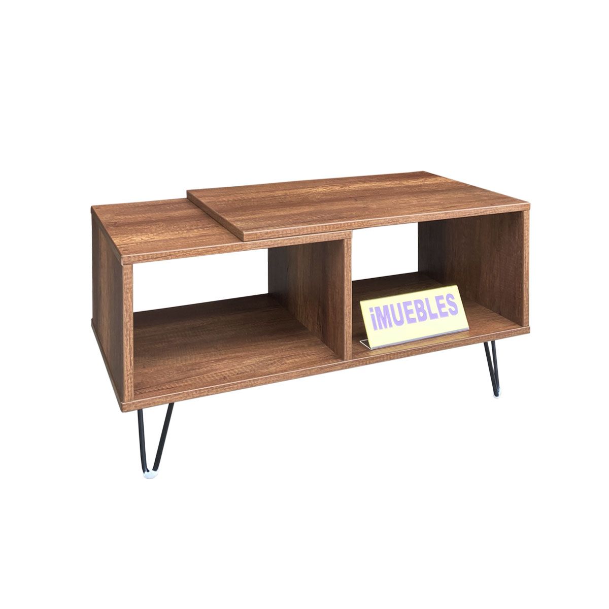 TEMEL - Mesa de Centro moderna color Caramelo y con patas metálicas