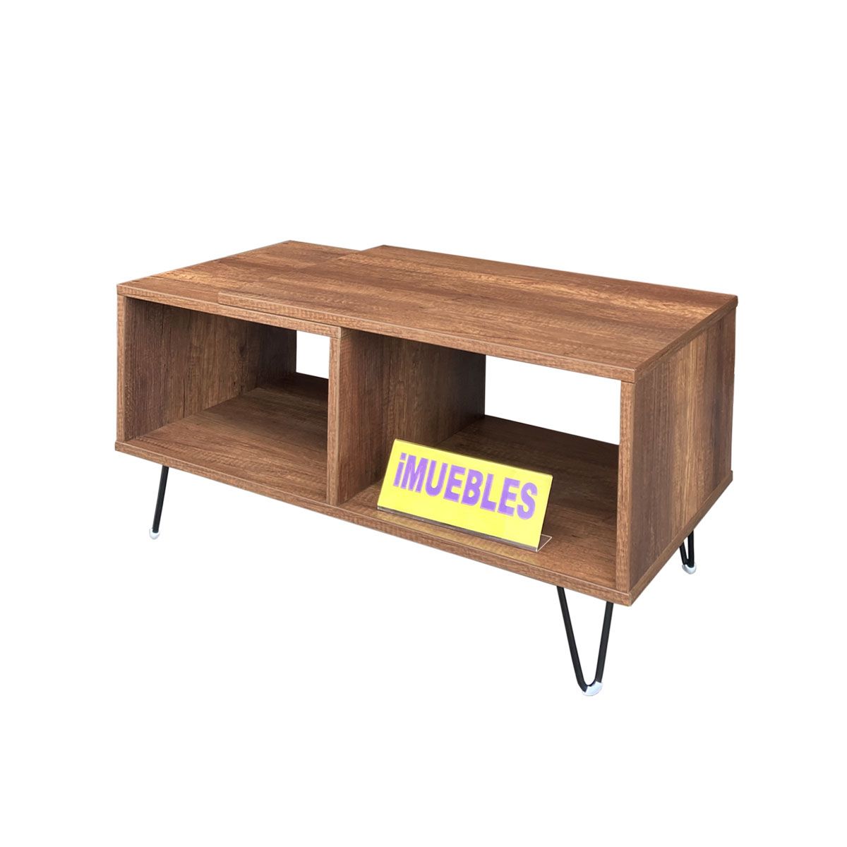 TEMEL - Mesa de Centro moderna color Caramelo y con patas metálicas