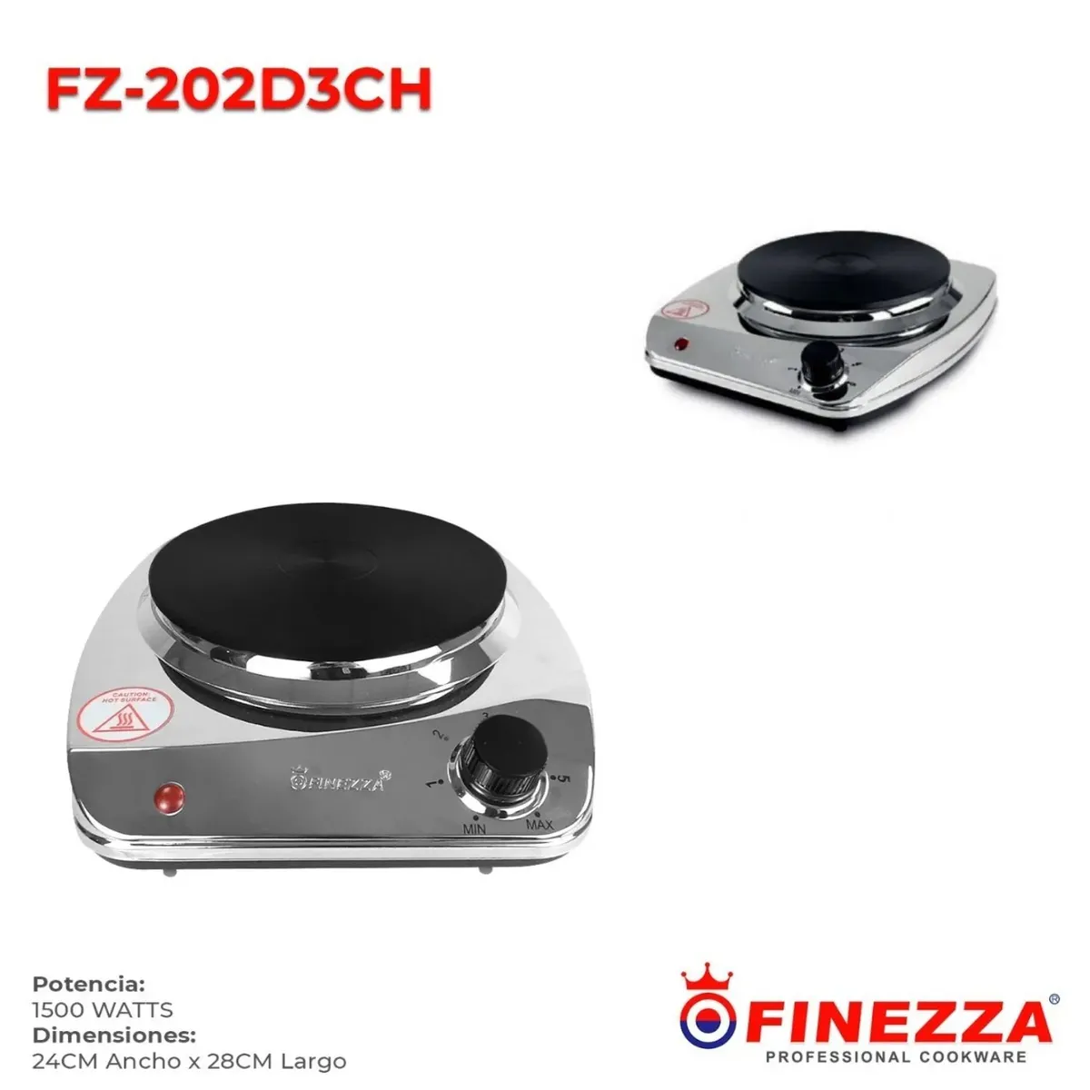 FINEZZA - Cocina Eléctrica Finezza 1 Hornilla FZ-202D3CH