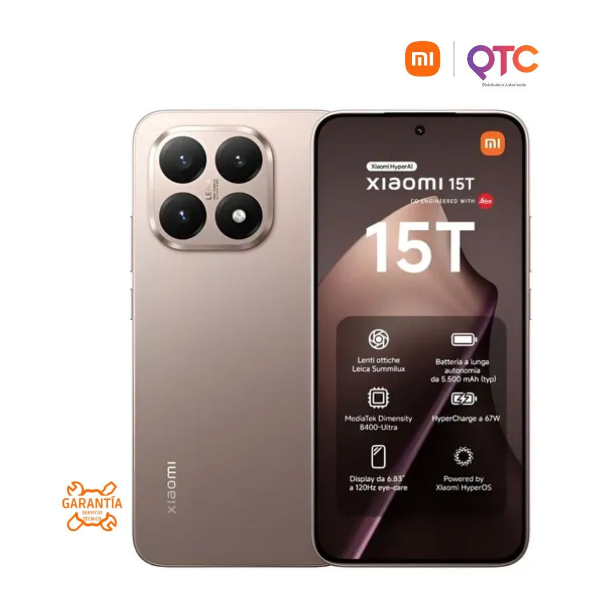 XIAOMI - Xiaomi 15T Smartphone 12GB 512GB Rose Gold Alto Rendimiento Premium