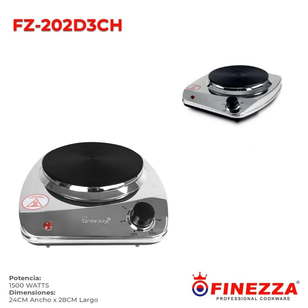 FINEZZA - Cocina Eléctrica Finezza 1 Hornilla FZ-202D3CH