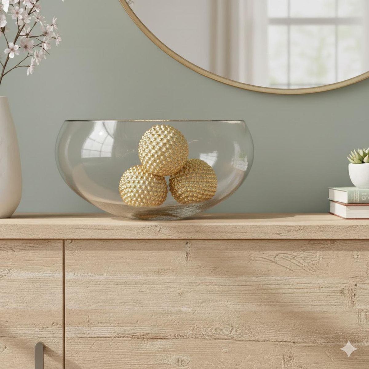 MAP DESIGN HOME - Juego de Esferas Decorativas Doradas 3pcs 10x10x10 cm