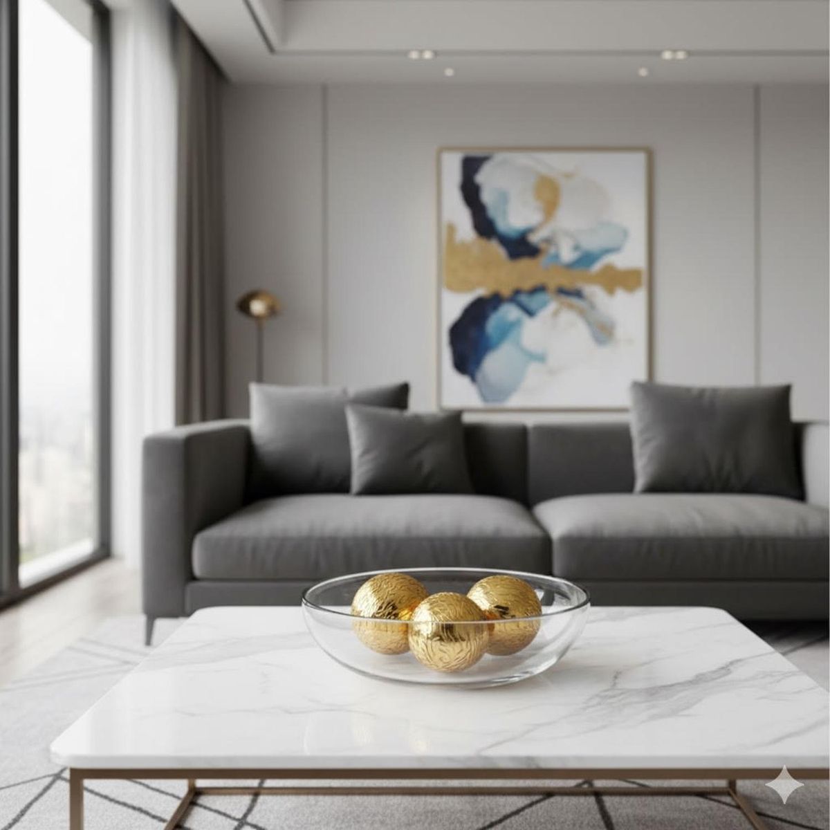 MAP DESIGN HOME - Juego de Esferas Decorativas Doradas Eclat 3 pcs 10x10x10 cm