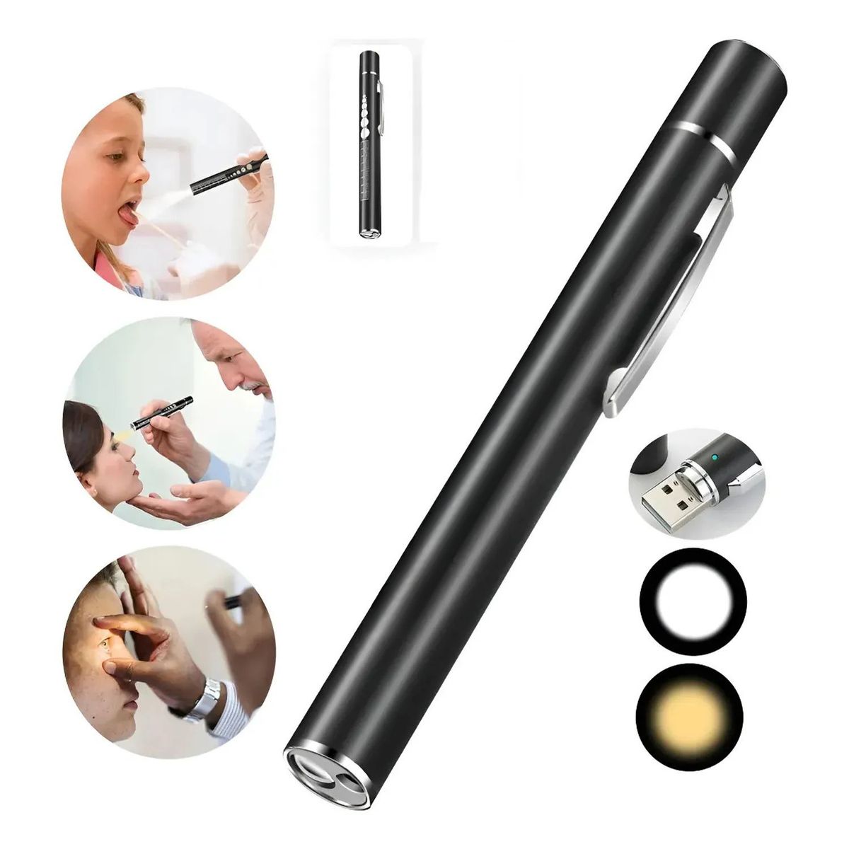 GENERICO - Linterna Médica LED Recargable con Diseño Compacto Portátil