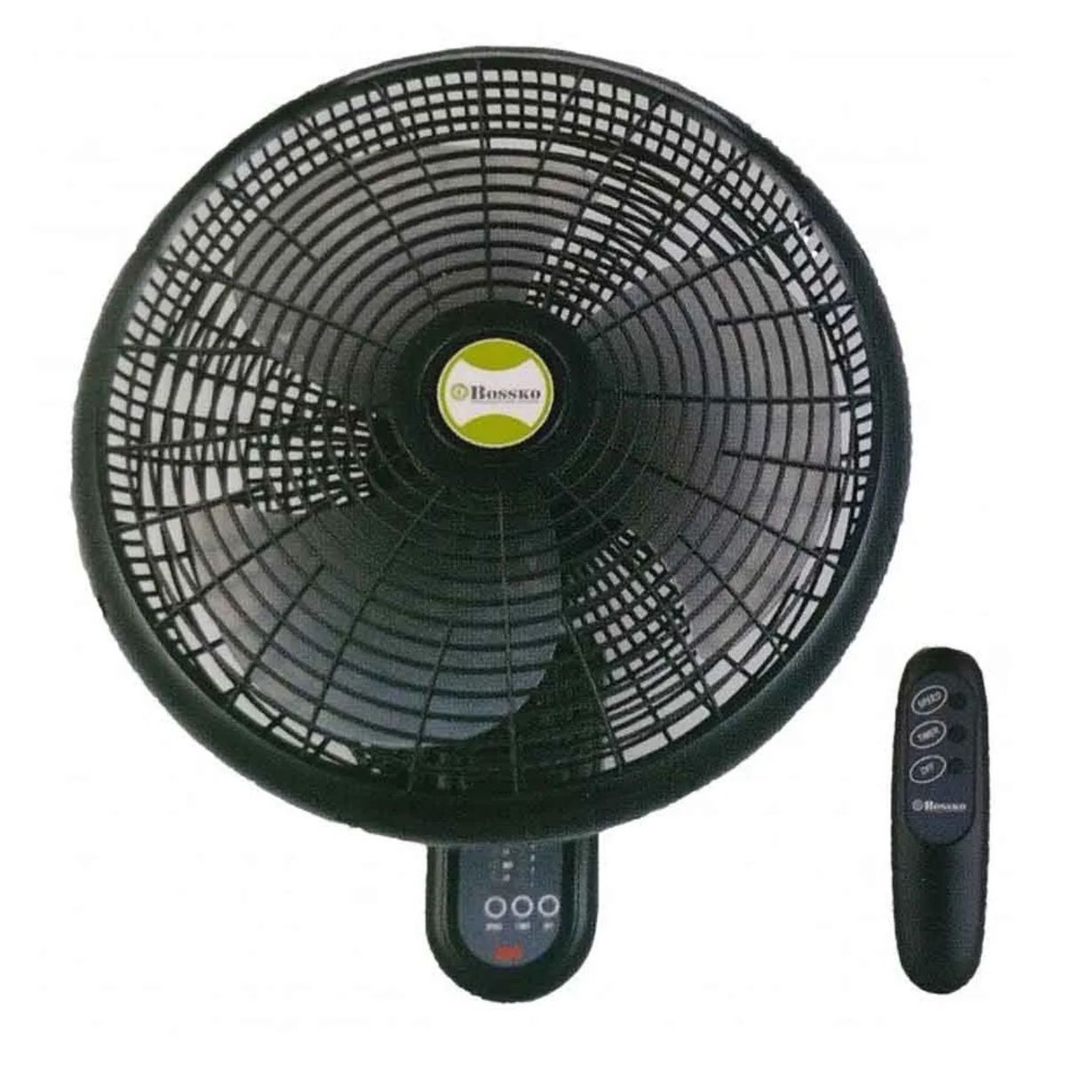 BOSSKO - Pack 02 unidades Ventilador Pared Bossko BK 8210 80W con Control Negro