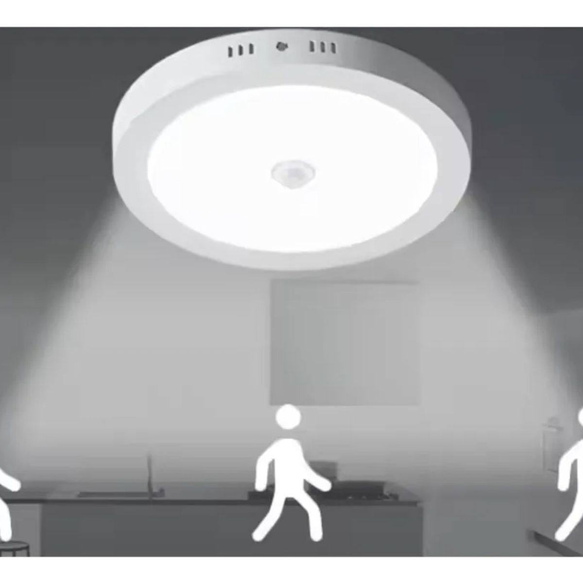 OEM - Plafón Panel LED 18W Detector Sensor de Movimiento Redondo Luz Fría