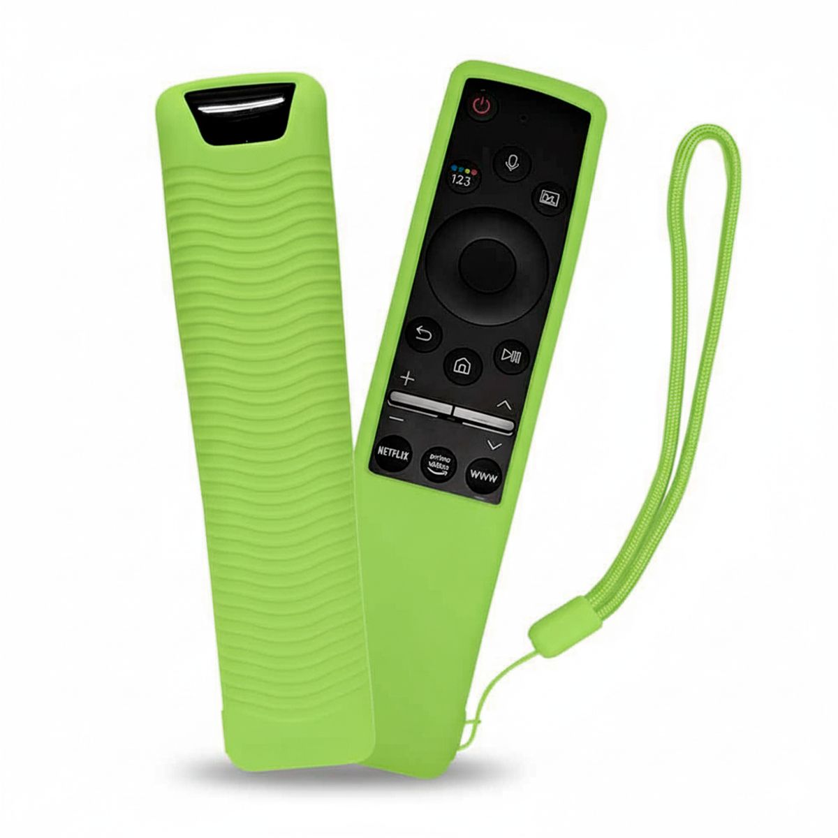 GENERICO - Control Para TV Samsung Comando Por Voz Smart + Funda Verde Neón